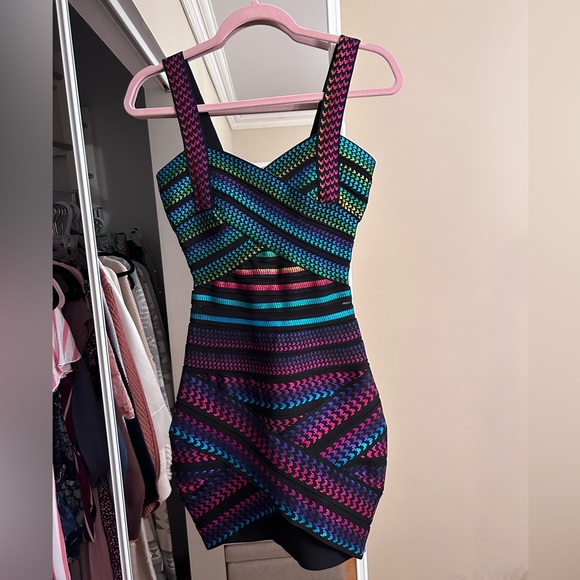 Bella Barnett rainbow bandage dress. I have both sizes: size S and XS. - Picture 3 of 5